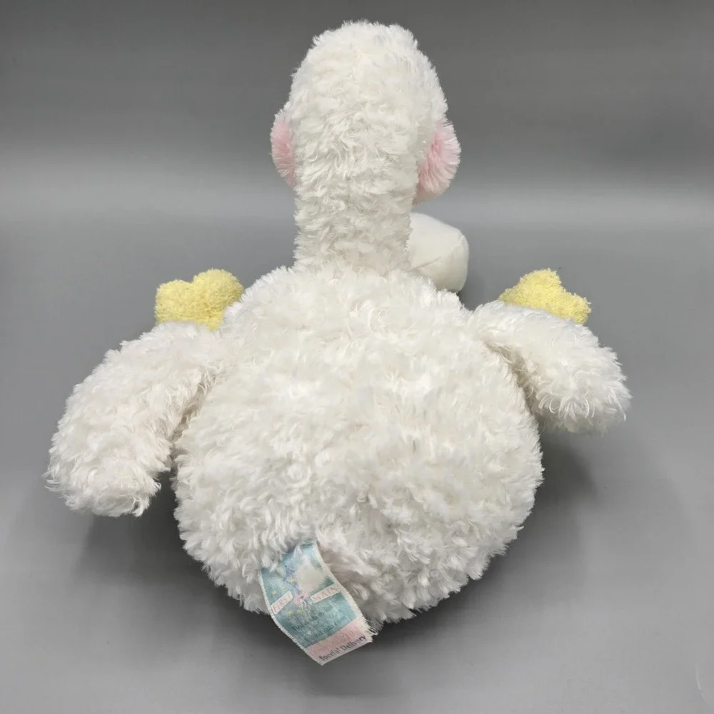 First & Main Special Delivery Stork‎ Plush White Yellow Baby Shower Gift 10 inch